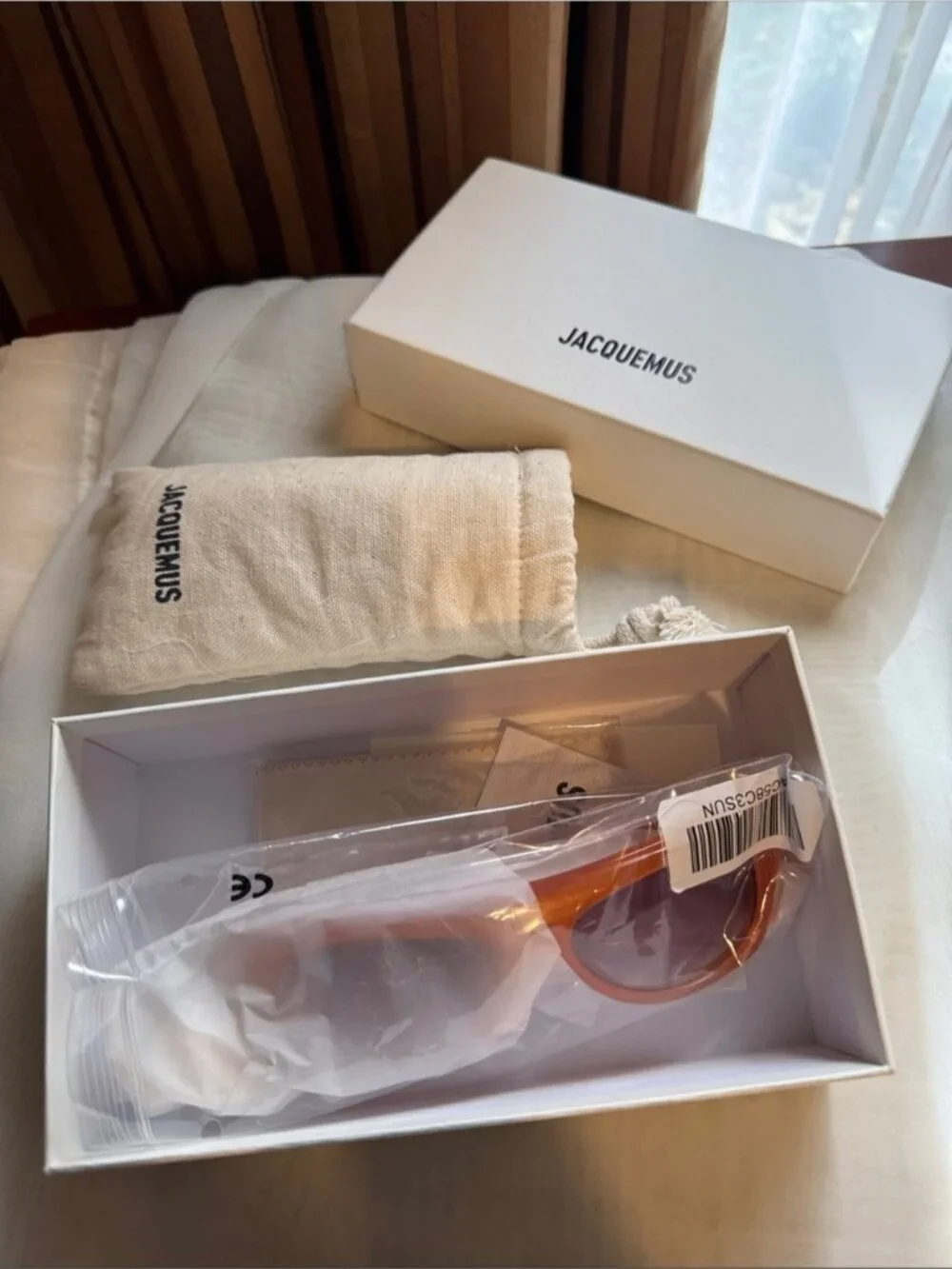 Jacquemus Translucent Orange Cat-Eye Sunglasses